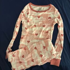 Carters 5T pink hearts long sleeve pajama set
